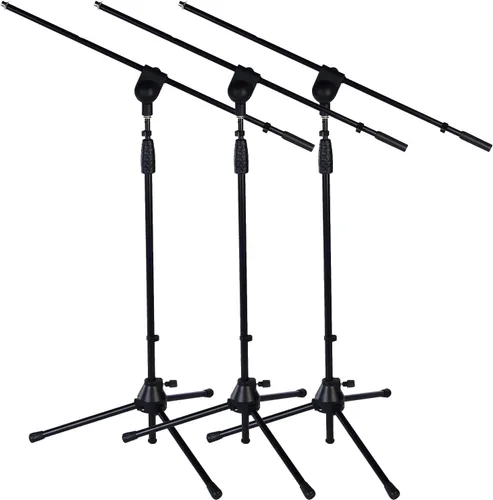 Miniatura 4 de LyxPro Soporte para micrófono, brazo inclinable, giratorio, podio o estudio, resistente, duradero y plegable, altura de 38.5 a 66 pulgadas, extiende