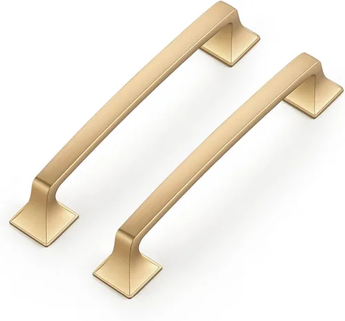Miniatura 17 de Ravinte Paquete de 1 Tiradores de Arco Cuadrados Sólidos de 3 Pulgadas para Gabinetes de Cocina, Manijas de Gabinetes de Cocina Bronce Champán