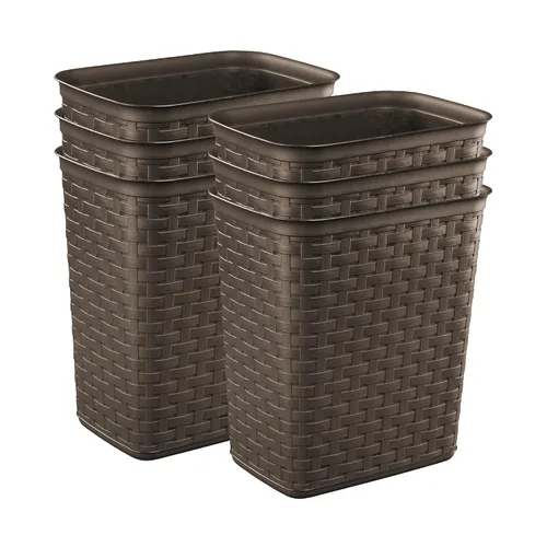 Sterilite Cubo de basura de tejido de 3.4 galones, pequeño, cubo de basura decorativo para el baño, dormitorio, dormitorio u oficina, color marrón