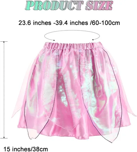 Miniatura 2 de REETAN Falda de hada de moda en capas, falda novedosa de baile de hojas, falda brillante con borlas, falda de festival para mujeres y niñas