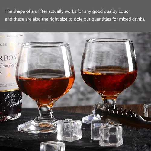Miniatura 6 de Valeways Vasos de chupito, juego de 6 vasos de 5 onzas, vasos transparentes, lindos vasos, perfectos para degustar brandy/sorteos de vidrio, 6