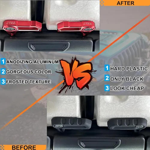 Miniatura 4 de JVMA Freedom - Pestillo de panel de techo rígido para Jeep Wrangler JL JLU 2018-2024 2025 2026 y Jeep Gladiator JT, accesorios interiores de Rojo