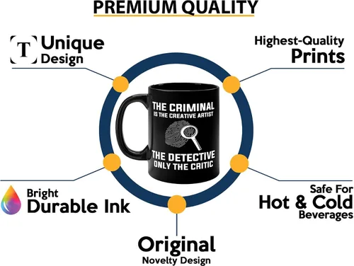 Miniatura 3 de Taza de café detective de 11 onzas, color negro