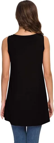 Miniatura 3 de AWULIFFAN Remera de verano tipo túnica sin mangas con cuello en V para mujer