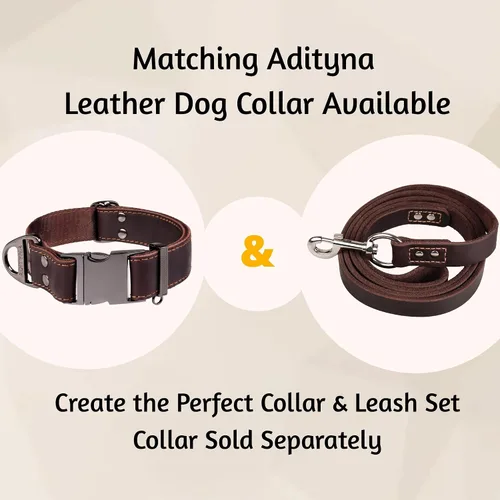 Miniatura 5 de ADITYNA Correa de cuero para perro de 6 pies x 3/4 pulgadas, suave, fuerte, resistente para razas grandes y medianas, correa para perro para Marrón