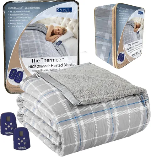 Miniatura 18 de Juego de sábanas Thermee Micro Flannel Shavel Home Products, azul, queen, Blush, Completo
