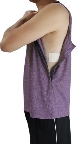 Miniatura 4 de Camiseta sin mangas para poscirugía, hombros y pecho, brazo, a presión, abierto, desgarrar, para quimioterapia, talla unisex