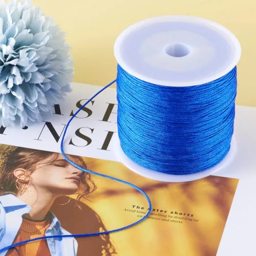 Miniatura 6 de Cheris - Cuerda de nailon para abalorios de nailon de 0.031 in, color azul, hilo de macramé, para hacer joyas, suministros de envoltura Kumihimo