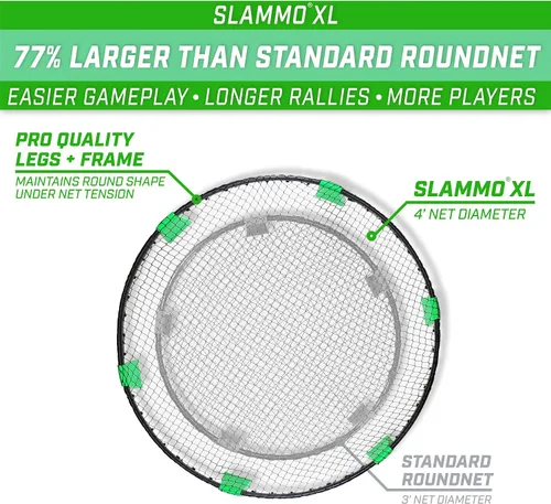 Miniatura 3 de GoSports Slammo XL Juego enorme red de 48 pulgadas, ideal para principiantes, jugadores más jóvenes o juegos en grupo