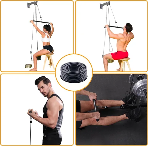 Miniatura 6 de Cable de polea de fitness, accesorios de máquina de cable de repuesto para gimnasio en casa, reemplazo de cable de gimnasio, revestimiento de TPU