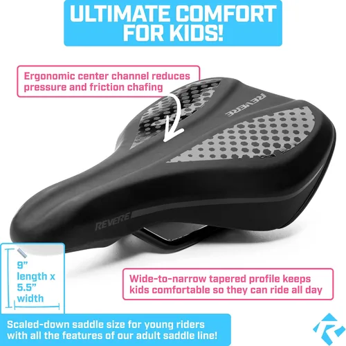 Miniatura 2 de Revere - Sillín de espuma viscoelástica para jóvenes, elegante, ultra cómodo, asiento de bicicleta para niños, bicicletas juveniles, asiento