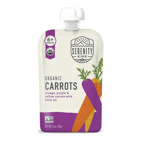 Miniatura 18 de Serenity Kids Bolsas de alimentos para bebés con puré vegetariano orgánico USDA de más de 6 meses, sin frutas azucaradas ni azúcar añadido, sin