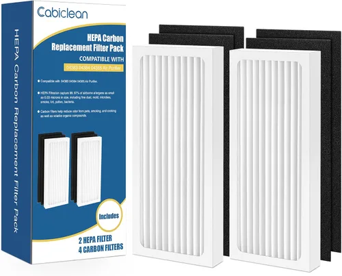 Miniatura 8 de Paquete de 2 filtros de repuesto 3 en 1 actualizados compatibles con Hamilton Beach 04383 Purificador 04384 04386A 04385 HEPA y filtro de carbón