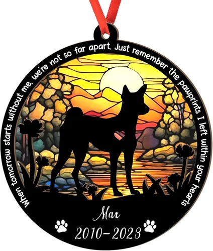 Miniatura 121 de Adorno personalizado para atrapasoles de sabueso afgano, adorno de Navidad de sabueso afgano – Regalo para perro amante, sabueso afgano