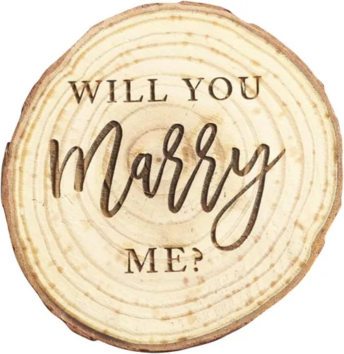 Miniatura 10 de Koyal Wholesale Caja de anillo grabada, caja de anillo de compromiso de madera real de abedul, Forever Yours, caja de propuesta de boda Siempre tuyo