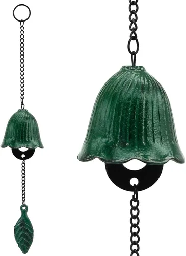 Miniatura 12 de Campanillas de viento de hojas japonesas, pequeño colgante de campana de viento para colgar en el exterior, de hierro fundido, adorno para bendecir