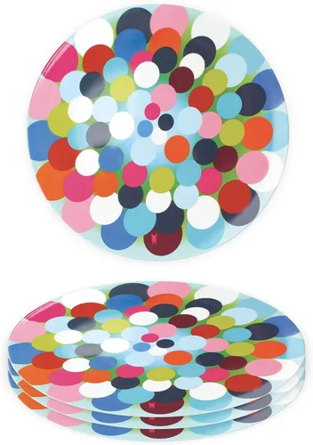 Miniatura 8 de French Bull Juego de 4 platos – Juego de 4 platos de ensalada de melamina de 9 pulgadas – Vajilla de melamina para interiores y exteriores – Foli