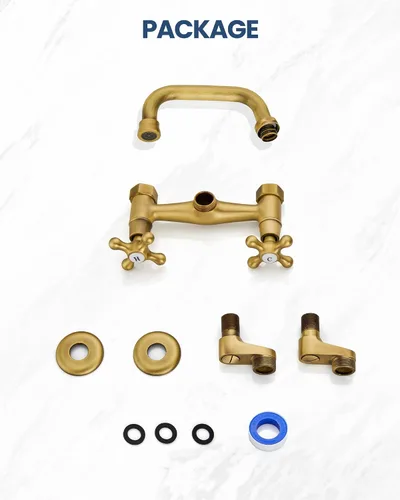 Miniatura 9 de Airuida Grifo de cocina de montaje en pared, boquilla de 6 pulgadas (5.9 in), grifo de fregadero de lavandería de montaje en pared, centro