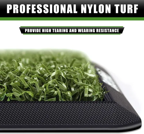 Miniatura 4 de CHAMPKEY Premium Synthetic Turf Golf Hitting Mat Heavy Duty Rubber Base Golf Practice Mat Come with 1 Rubber Tee and 9 Plastic Tees