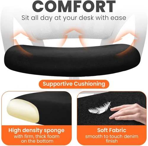 Miniatura 4 de NEO Chair Silla de computadora de oficina con respaldo medio, asiento ergonómico de malla para juegos, cómodo soporte lumbar, ruedas giratorias