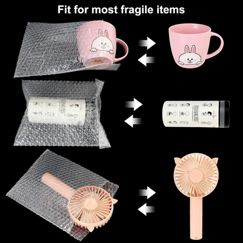 Miniatura 5 de 100 bolsas de burbujas transparentes de 7 x 8-1/4 pulgadas, bolsas de burbujas autoadhesivas de doble pared para embalaje, mudanza, envío, correo