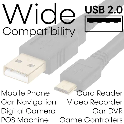 Miniatura 7 de Cmple - Cable micro USB macho a macho de 6 pies Cable de carga Micro USB de sincronización de datos Cable USB a USB para teléfono Android, portátil