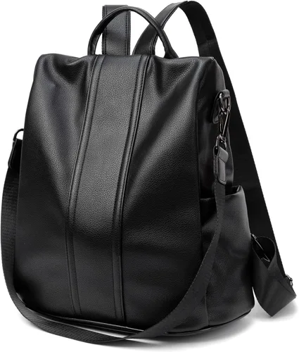 Miniatura 10 de Mochila impermeable liviana de nailon antirrobo para mujer, Negro, M