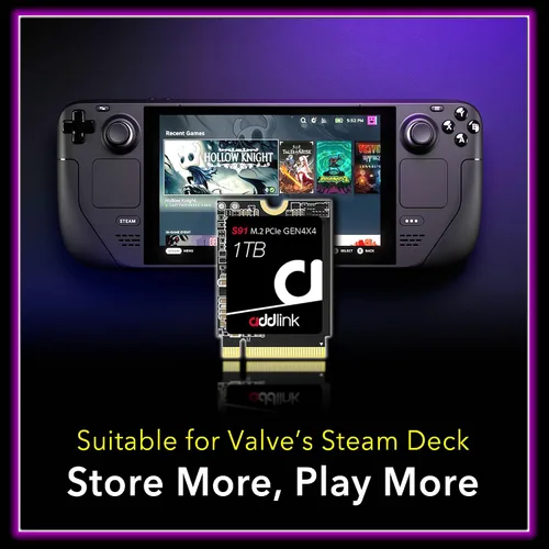 Miniatura 4 de Addlink S91 1TB 2230 NVMe PCIe Gen4x4 2230 3D NAND SSD de alto rendimiento, velocidad de lectura de hasta 4900 MB/s compatible con Steam Deck, ROG
