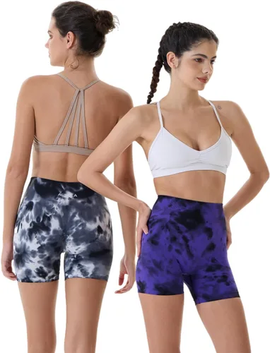Miniatura 2 de AUROLA Dream Collection - Pantalones cortos de entrenamiento para mujer, sin costuras, suaves, de cintura alta, pantalones cortos de gimnasio