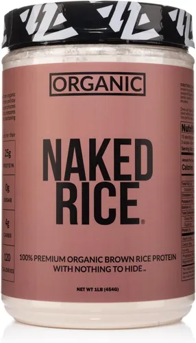 Naked Rice 1 libra - Proteína orgánica de arroz integral, proteína vegana en polvo, sin OMG, sin gluten y sin soja. Proteína a base de plantas, sin