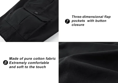 Miniatura 5 de VtuAOL Pantalones cortos cargo para mujer, cintura elástica, cómodos, de algodón, holgados