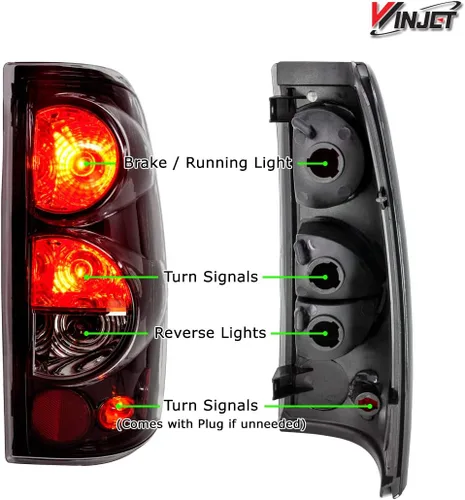 Miniatura 2 de Winjet Luces Traseras Para Chevy Chevrolet Silverado 1999 2000 2001 2002 2003 2004 2005 2006 1500/2500/3500 GMC Sierra 1999-2003 Conjunto de Luces