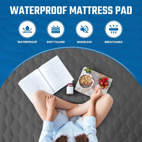 Miniatura 5 de Utopia Bedding - Protector de colchón impermeable, funda para colchón individual, funda acolchada ajustada y sin ruido con bolsillos profundos que
