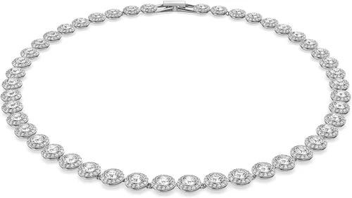 Swarovski Angelic Necklace, Earring, and Bracelet Crystal Jewelry Collection, Rhodium Tone Finish, Blue Crystal, Pink Crystal, Clear Crystal