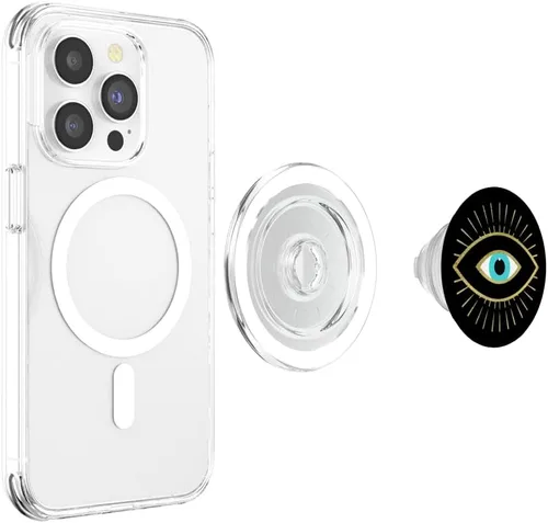 Miniatura 3 de PopSockets MagSafe PopGrip amarillo de mal de ojo negro para iPhone