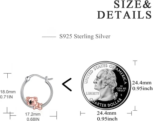 Miniatura 23 de VONALA Bonitos aretes de aro de plata de ley 925, regalos de cumpleaños para mujer
