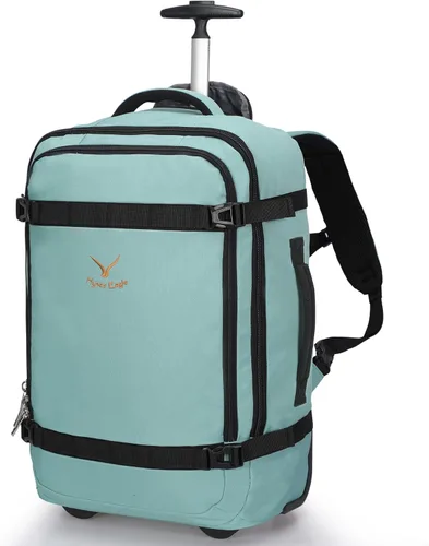 Miniatura 15 de Hynes Eagle Mochila rodante de 42 L con ruedas, mochila de viaje aprobada para vuelos, equipaje de mano, mochila de equipaje, Azul oscuro, Mochilas