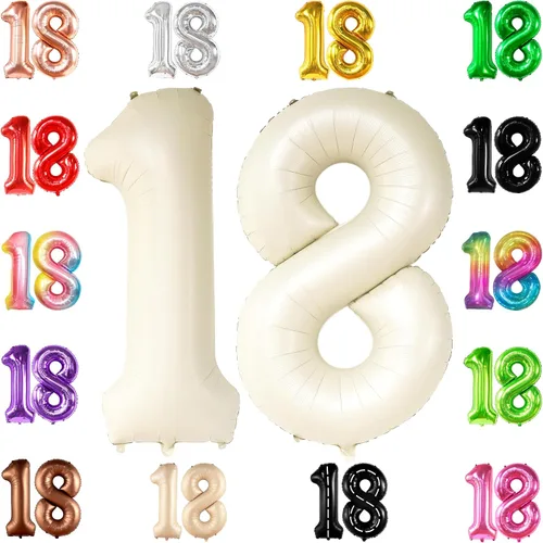 Miniatura 17 de KatchOn, Globo negro del número 18, gigante, 40 pulgadas, globo 18 para decoraciones de cumpleaños de 18 años para niños y niñas, decoraciones