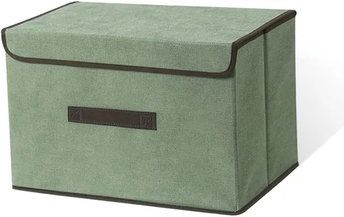 LELE LIFE Caja de almacenamiento plegable con tapa y asa a prueba de polvo, contenedor de almacenamiento plegable organizador de almacenamiento para