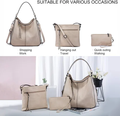Miniatura 2 de Realer Bolsos de mano Hobo, bolsos para mujer, bolsos de cuero y bolsos de mano, bolsillos, bolsos cruzados grandes