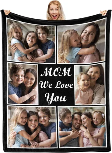 Miniatura 24 de MeMoShe Mantas personalizadas con fotos, regalos personalizados para parejas, manta de foto personalizada, regalos personalizados de "Te quiero