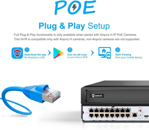 Miniatura 11 de Anpviz AI 12MP 16CH POE NVR (12MP/8MP/6MP/5MP/4MP/3MP/1080P) Grabadora de video en red inteligente AI POE - Soporta hasta 16 cámaras POE de 12MP