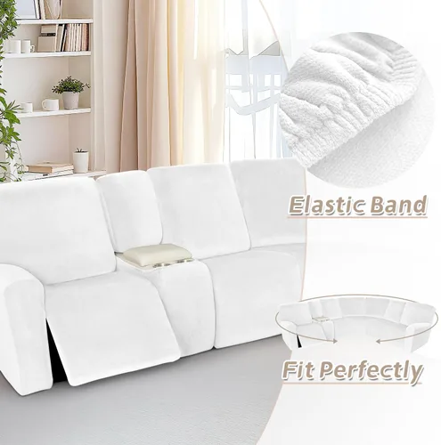 Miniatura 272 de Arfntevss Fundas de sofá seccional reclinable de terciopelo, Funda de sofá seccional de esquina para sofá reclinable, Funda elástica suave