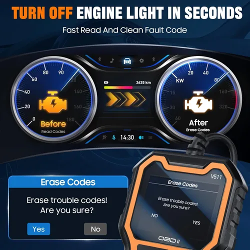 Miniatura 2 de Herramienta de diagnóstico del escáner R001 OBD2, lector de código de luz del motor, probador de voltaje de la batería, preparación I/M