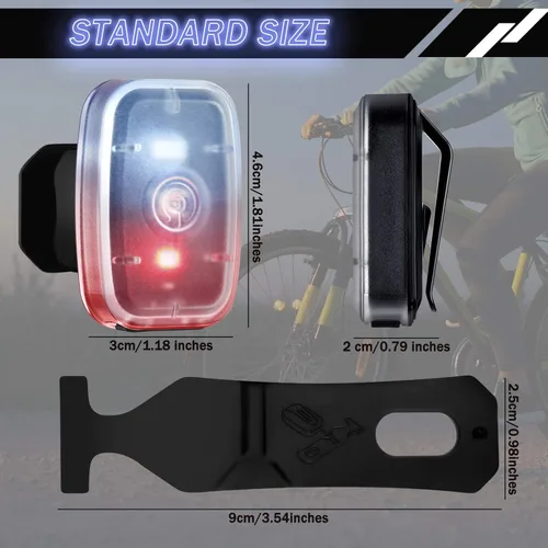 Miniatura 3 de Mudder Luces de Correr para Corredores Lámparas LED de Seguridad Recargables USB con Clip Estroboscópico Lámparas Traseras de Bicicleta con 5 Modos