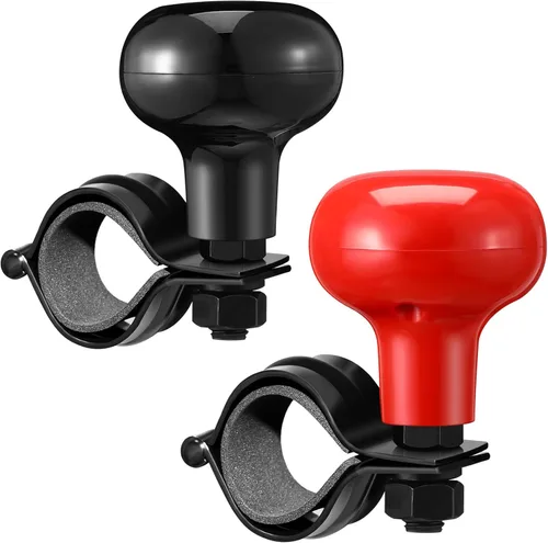 Miniatura 8 de Tallew 2 piezas de perilla giratoria para volante, perillas suicidas para volante, rotación de 360 grados, accesorios de tractor para automóviles