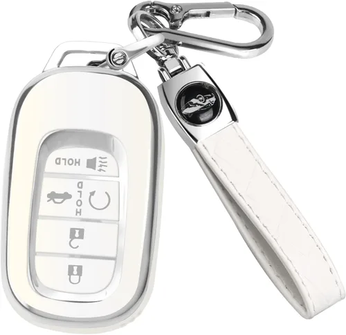 Miniatura 12 de QBUC Funda para llavero Honda con llavero, protector de funda compatible con llave remota inteligente Honda Accord Civic HRV CRV Pilot 2022-2026