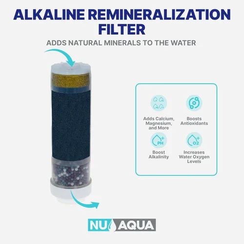 Miniatura 2 de NU Aqua Filtro de agua de repuesto para encimera - Alcalino de 8 etapas - Filtración de agua potable y dispensador para fregadero de cocina