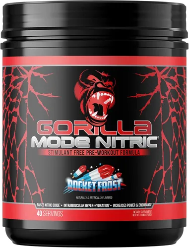 Gorilla Mode - Suplemento de preentrenamiento sin estimulantes nítricos, mejor sabor y más eficaz, sin estimulantes, bombas masivas, vasodilatación