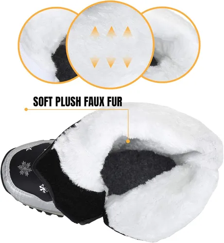 Miniatura 5 de Mishansha - Botas de nieve para niñas, niños niños pequeños niños grandes invierno, cálidas, impermeables, antideslizantes, anti colisión, corte